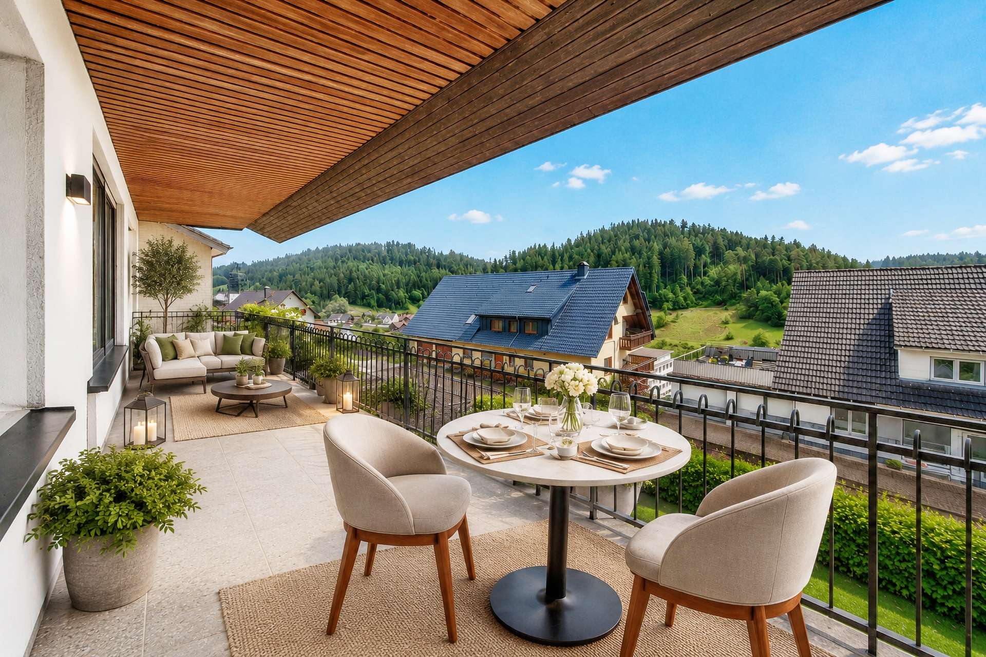 großer Balkon OG Vision mit Möbel