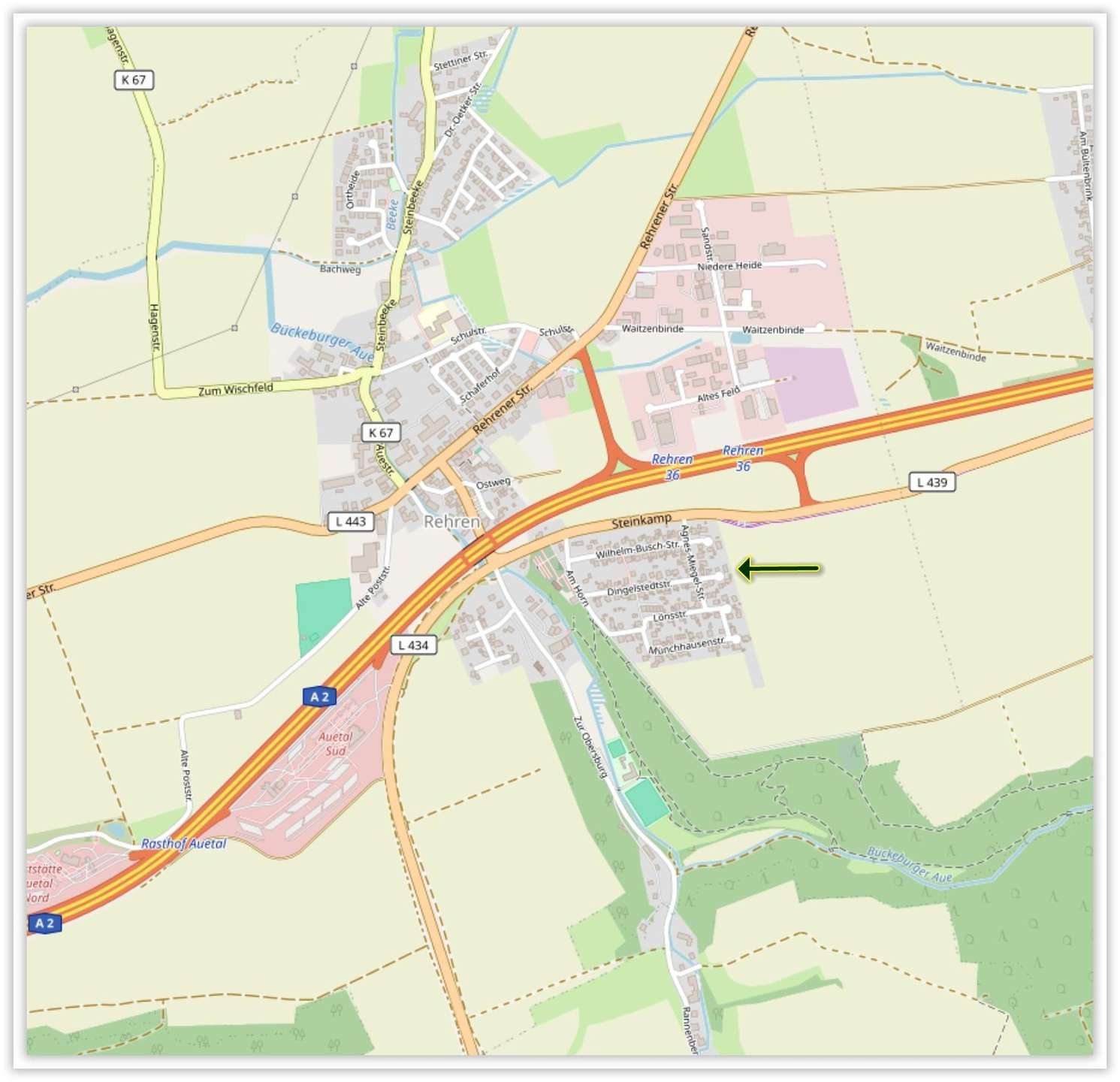 Lageplan im Ort